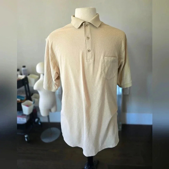 Light Beige Port Authority Polo Shirt in Mens XL - Picture 1 of 6